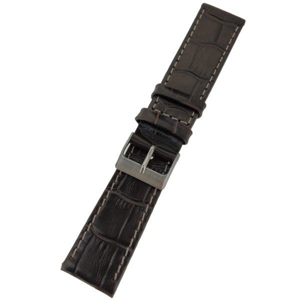 Bracelete Plana Croco - Castanho