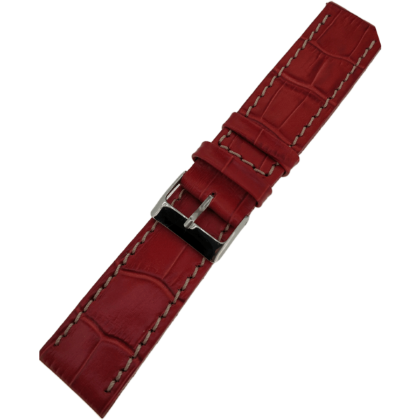 Bracelete Plana Croco - Vermelha
